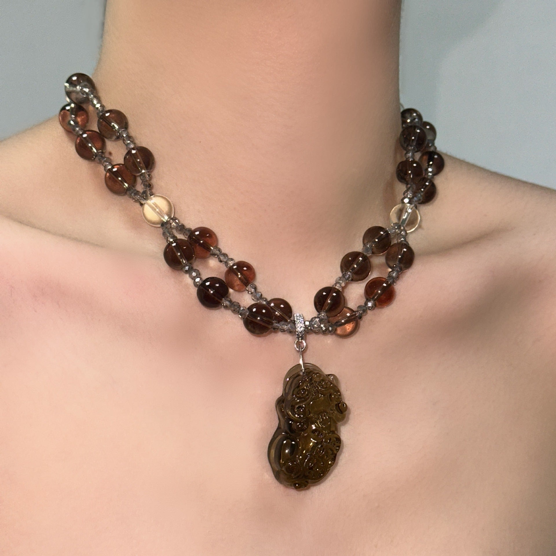 Wholesale Natural Tiger Eye Crystal Necklace