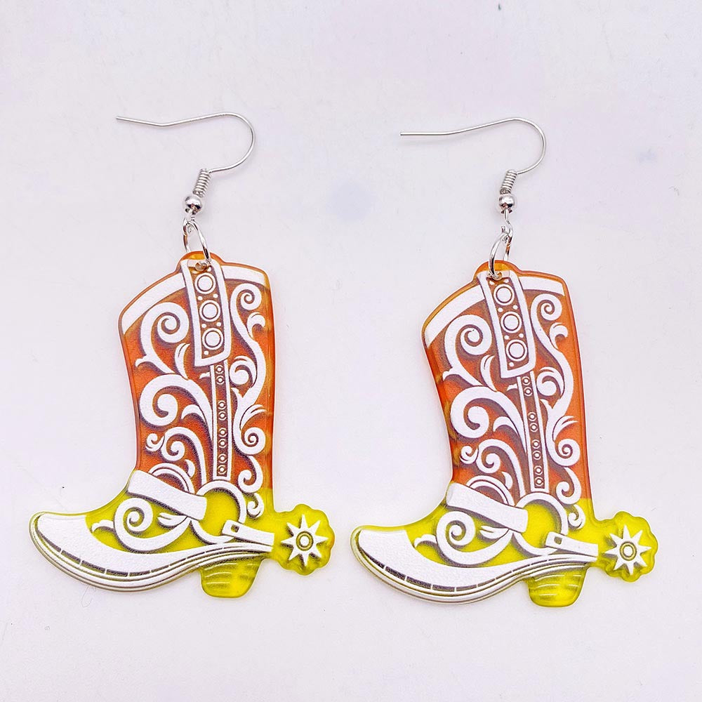 Wholesale Western style series  acrylic boots earrings