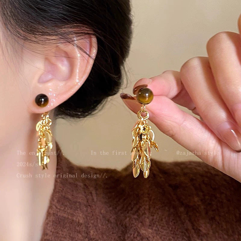 Wholesale Vintage Metallic Shiny Spherical Earrings