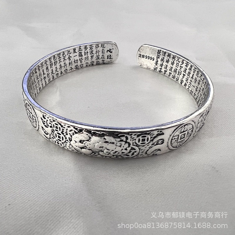 Wholesale Vintage Thai Silver Lotus Bracelet
