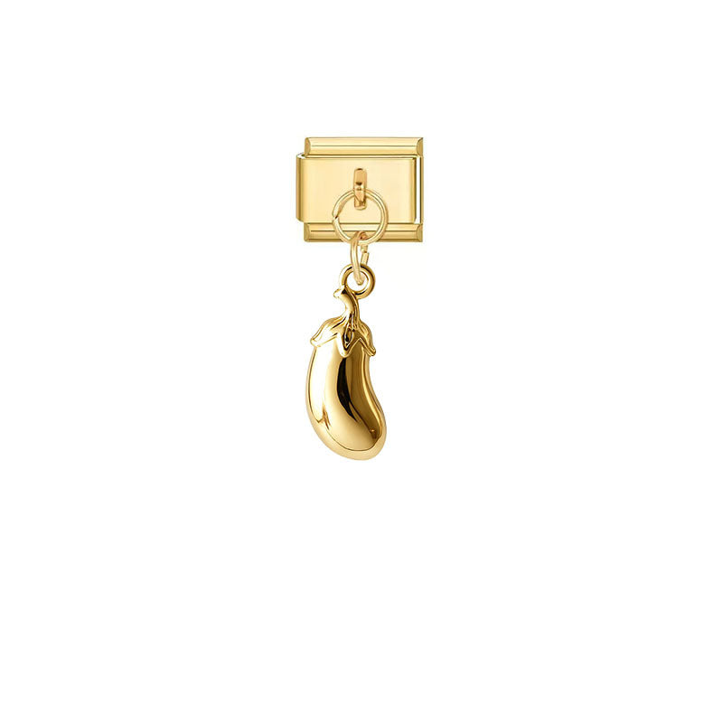 Wholesale Trendy Gold Plated Grape Pendant Jewelry Accessory Stainless Steel Fruit Charm For DIY Craft And Boutique Resale