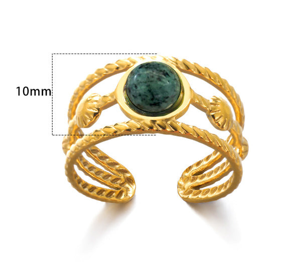 Wholesale Modern Geometric Shape Ring Stainless Steel with 18K Gold Plating Fashion Accessory for Everyday Wear