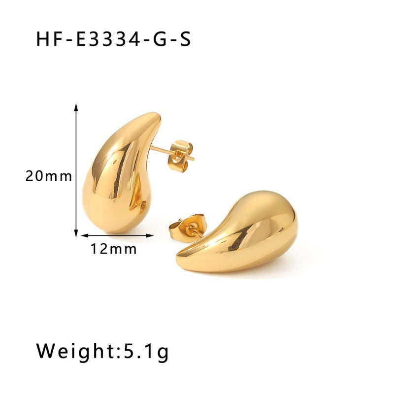 Wholesale Hollow Large and Small Water Drops Plated with 18K Real Gold  Copper Earrings