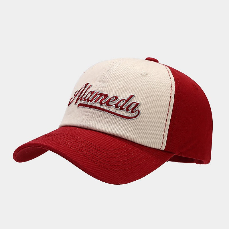 Wholesale  contrast color letter embroidered couple baseball cap