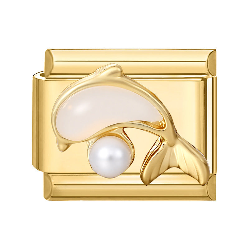 Wholesale 9mm Italian Charm Starter Bracelets DIY square Single Section Creative Stainless Steel Composable Bracelet