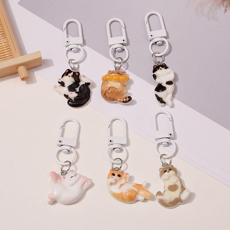 Wholesale Cartoon Cat Resin Keychain Car Key Accessory Party Gift
