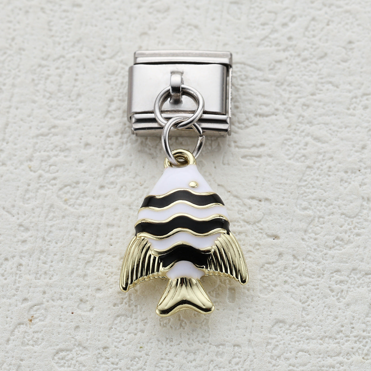 Wholesale 10pcs Italian Charm Bracelet 9mm DIY Splicing Colorful Oil-Drip Tropical Fish Stainless Steel Composable Bracelet