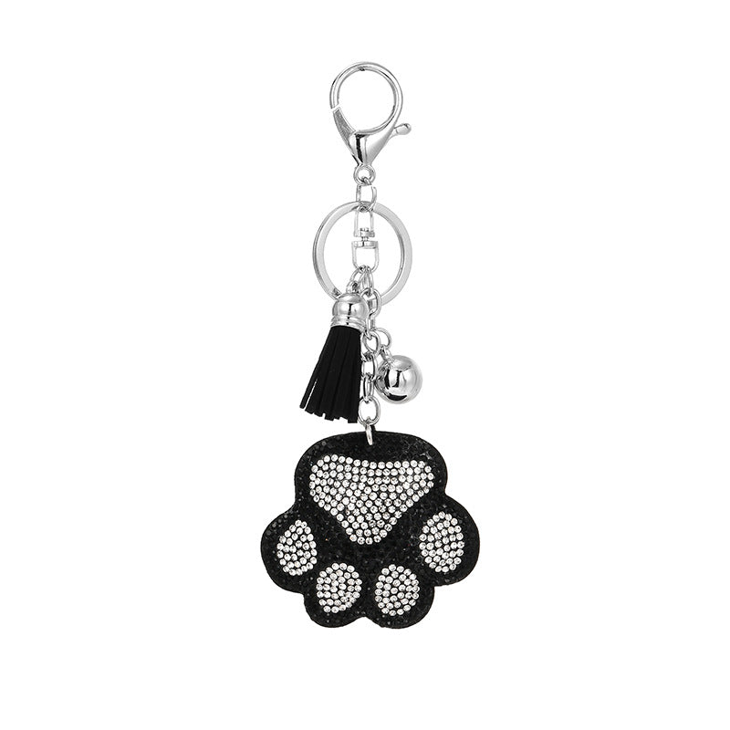 Wholesale Pink Leather Cartoon Rhinestone Keychain Bag Charm Gift