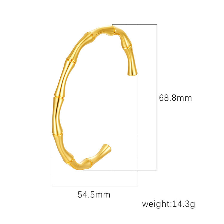Wholesale Stainless Steel Open C Shape Bangle 18K Gold Plated Fashion Jewelry for Gift Boutique Resale