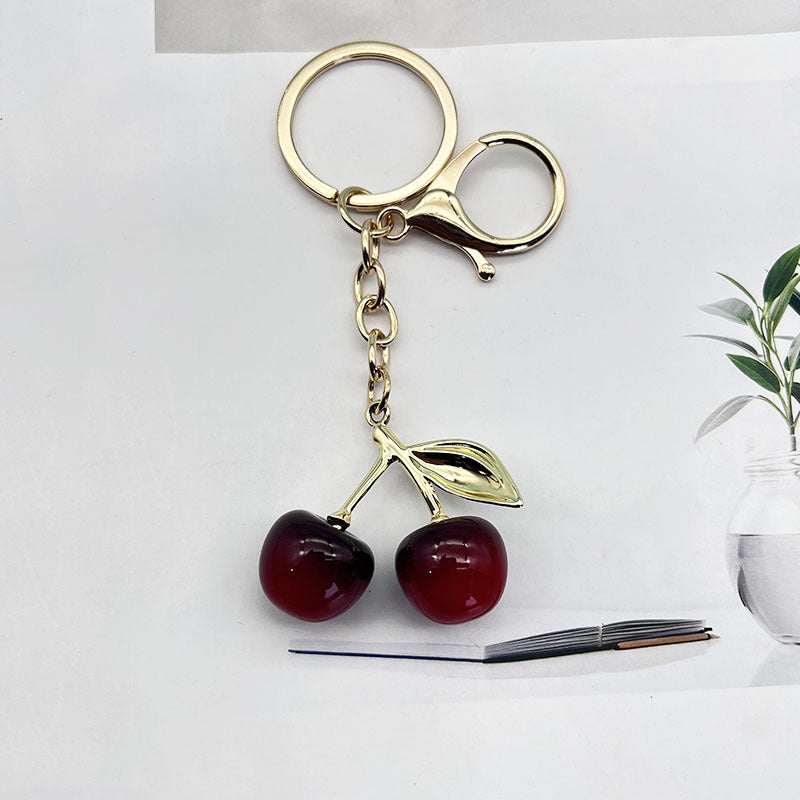 Wholesale  Creative Alloy Cherry Keychain