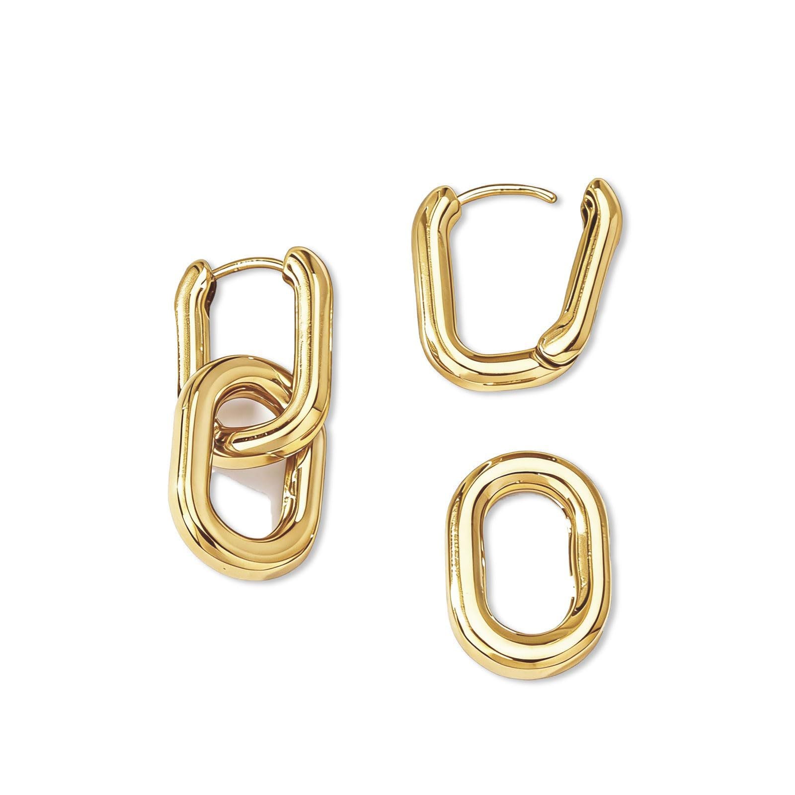 Wholesale Copper Plated Two-Tone Geometric Earrings for Women Chic Jewelry Accessory
