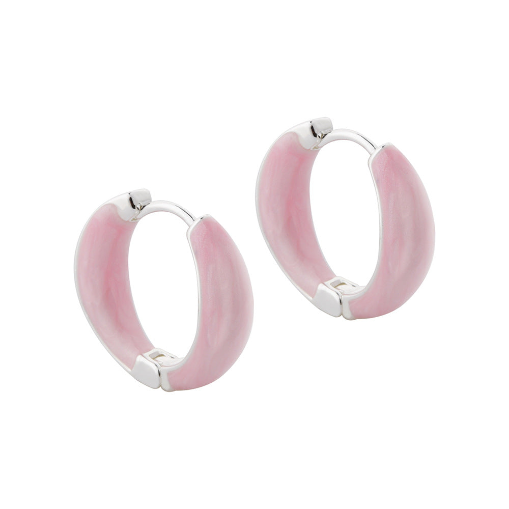 Wholesale Colorful glaze drop circle earrings