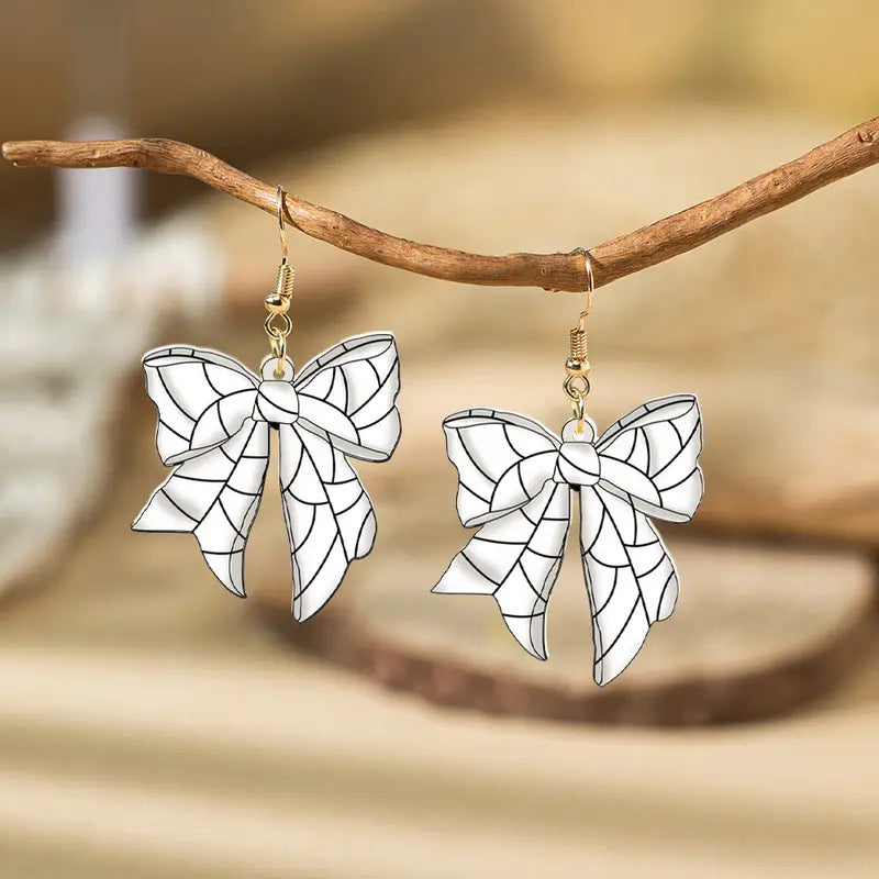 Wholesale  Sports Game Football Football Elements Bow Acrylic Earrings