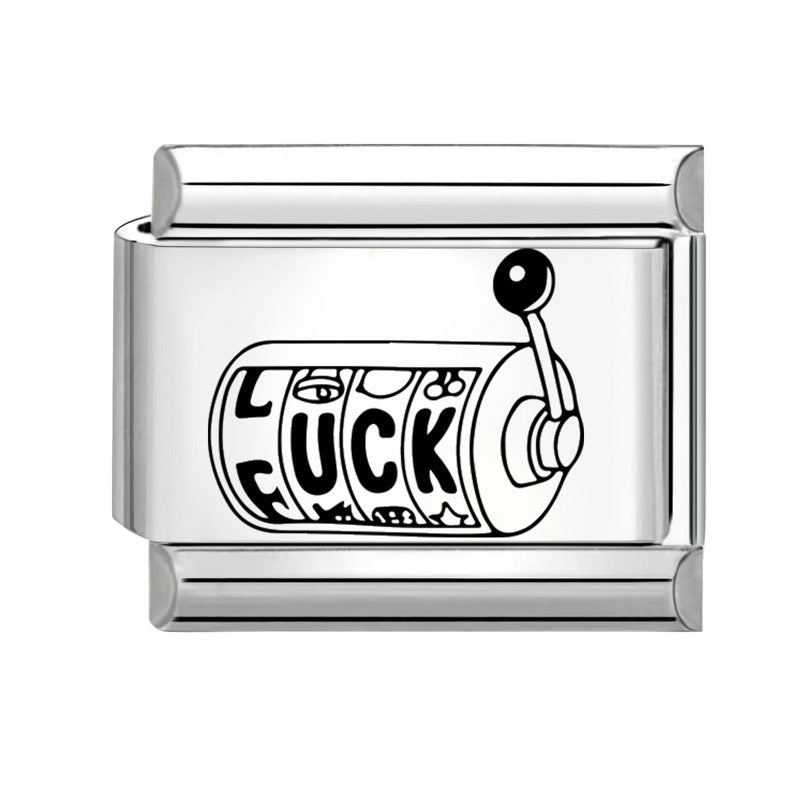 Wholesale 9mm Italian Charm Starter Bracelets DIY Black and White Heart Stainless Steel Composable Bracelet