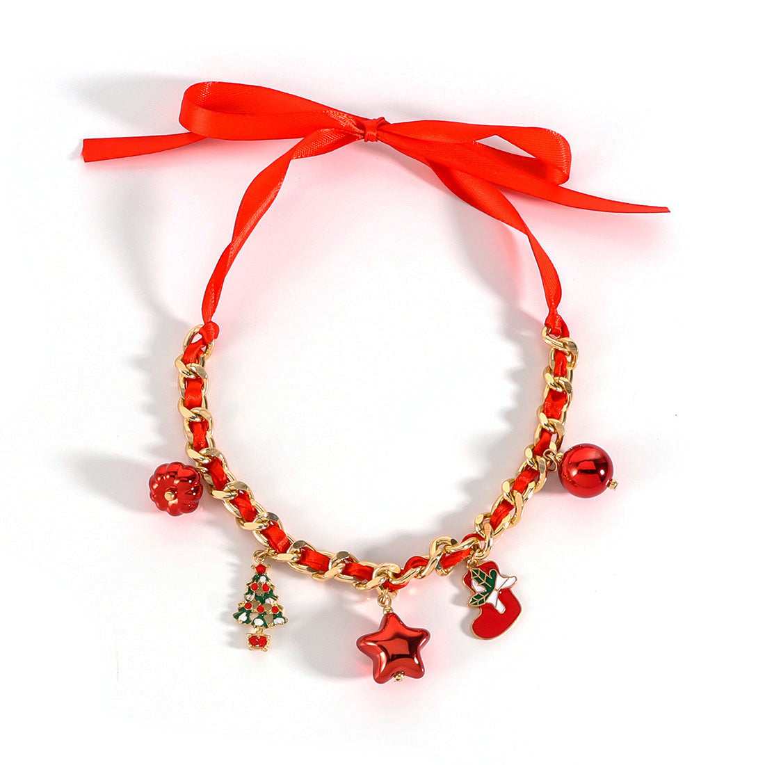 Wholesale Christmas Necklace  Chain Red Green White Beaded Necklaces