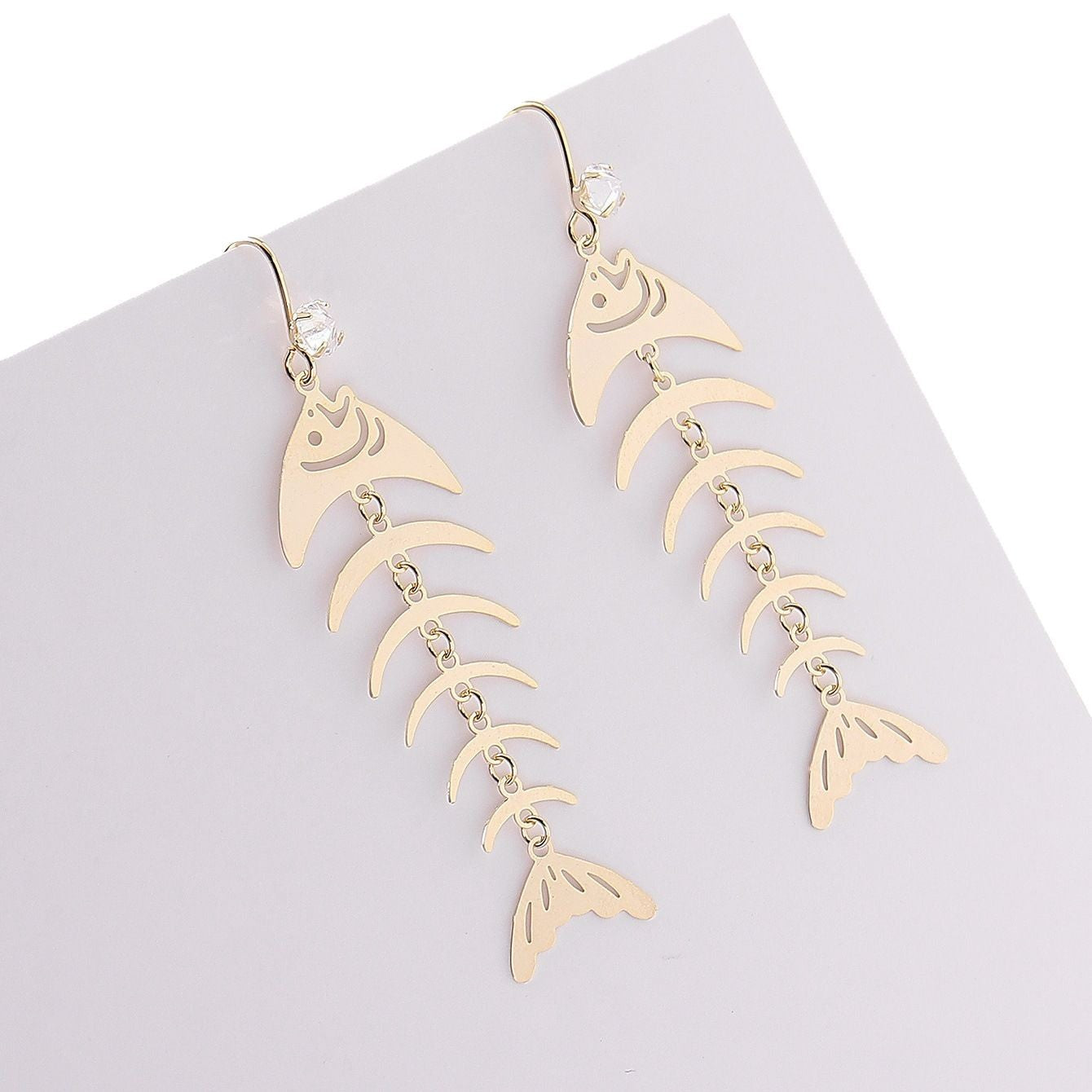 Wholesale Ocean Series Tassel Fishbone Starfish Mermaid Earrings
