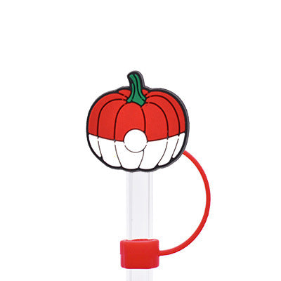 Wholesale Random 100pcs Halloween 10MM PVC Straw Tube Cap ACC-SCR-YiQu002