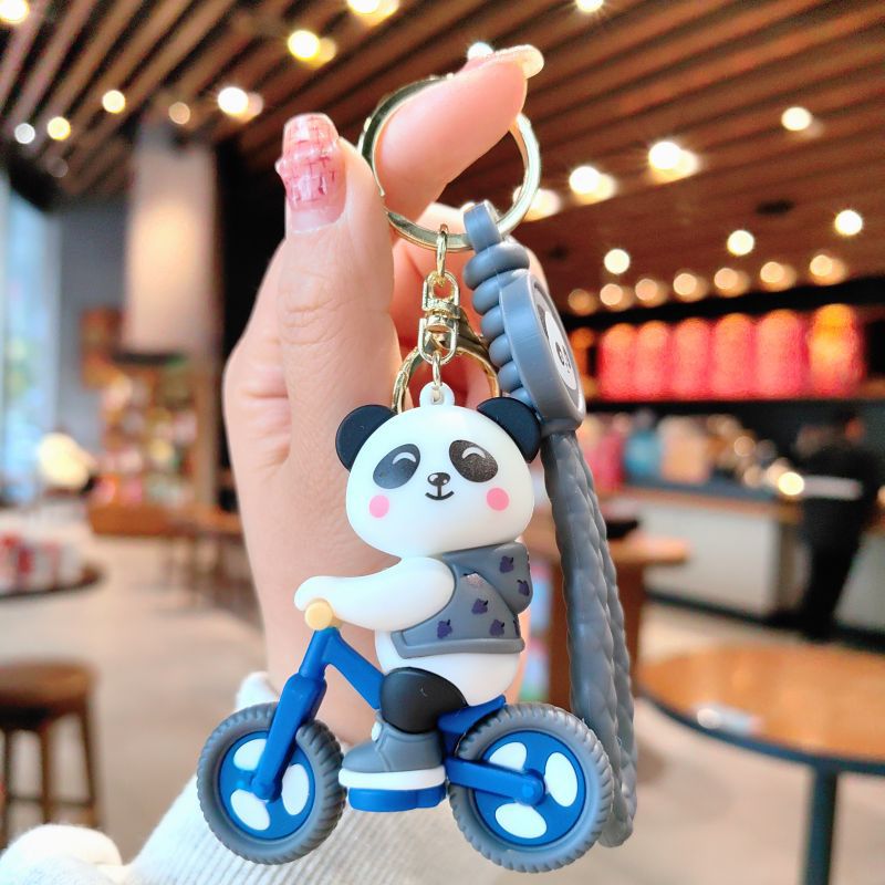 Wholesale Cartoon Cycling Panda PVC Keychain Cute Keychain ACC-KC-ShuoT013