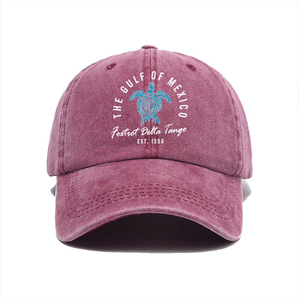 Wholesale Washed cotton printed distressed baseball cap