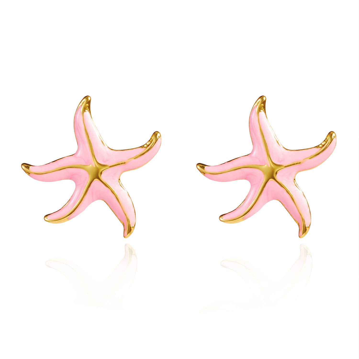 Wholesale  Creative Stainless Steel Oil Dripping Starfish Earrings