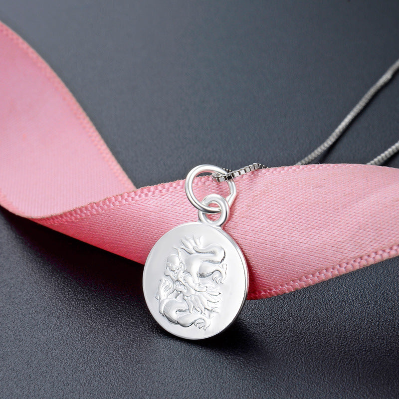 Wholesale S990 pure silver twelve zodiac round pendant