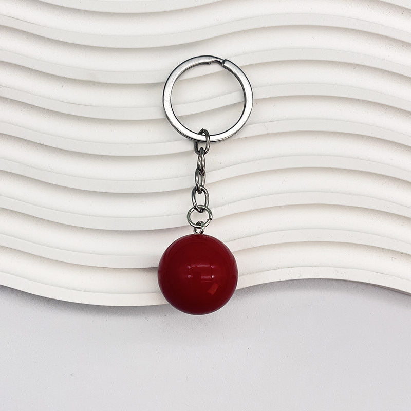 Wholesale  Resin  Black Billiards Keychains