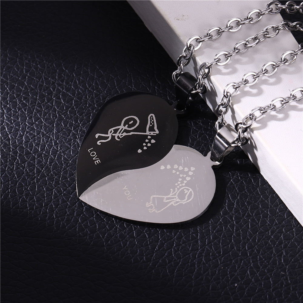 Wholesale Stainless Steel Kitten Stitching Necklaces ACC-NE-Hanyu006
