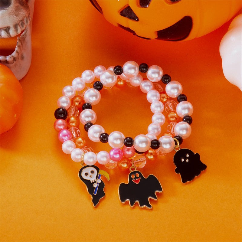 Wholesale Halloween Couple Bracelet Three-Piece Set Beaded Bracelet