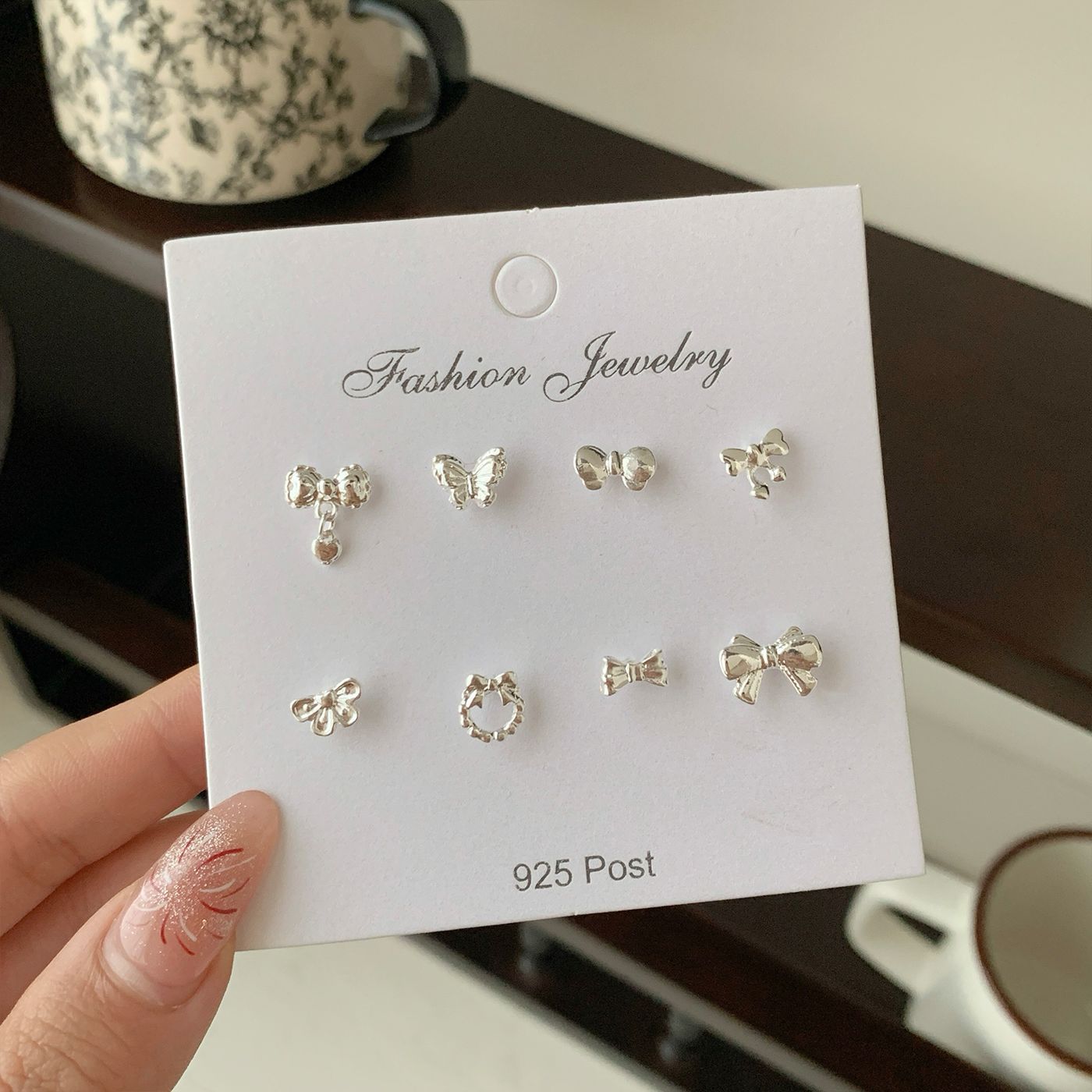 Wholesale Exquisite and Compact Mini Earring Set Silver Needle Earrings Simple Small Earrings