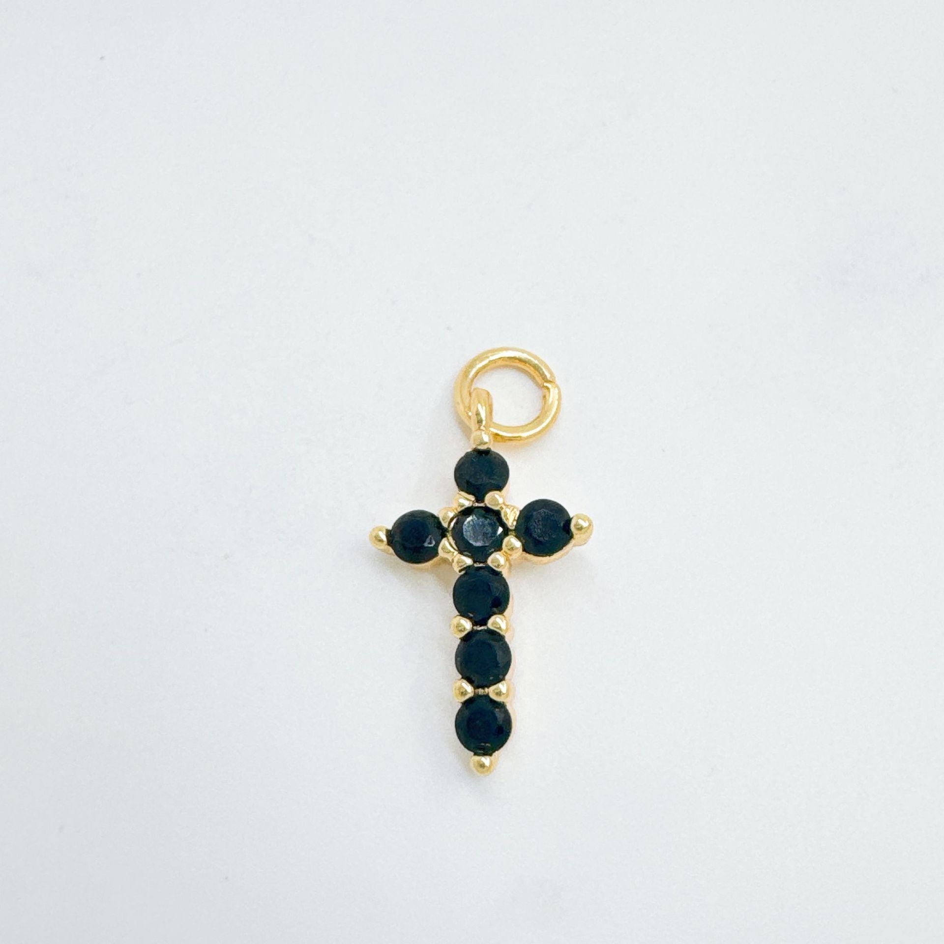 Wholesale Trendy Gold-Plated Micro-Inlaid Zircon Cross Pendant Necklace,  Fashion Accessory for Resale