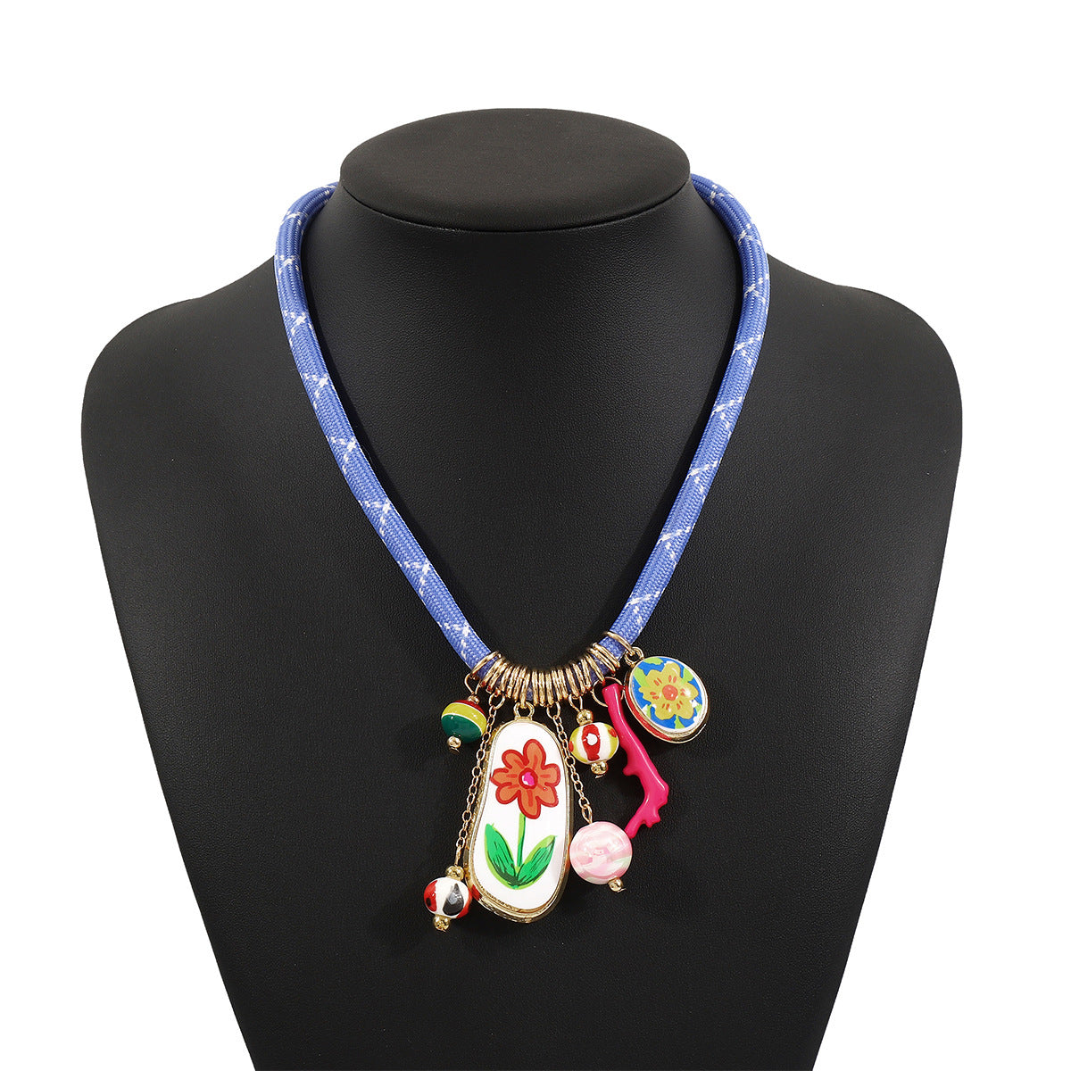 Wholesale Multi-element Pendant Necklace Cute Flower Egg Flower Clavicle Chain