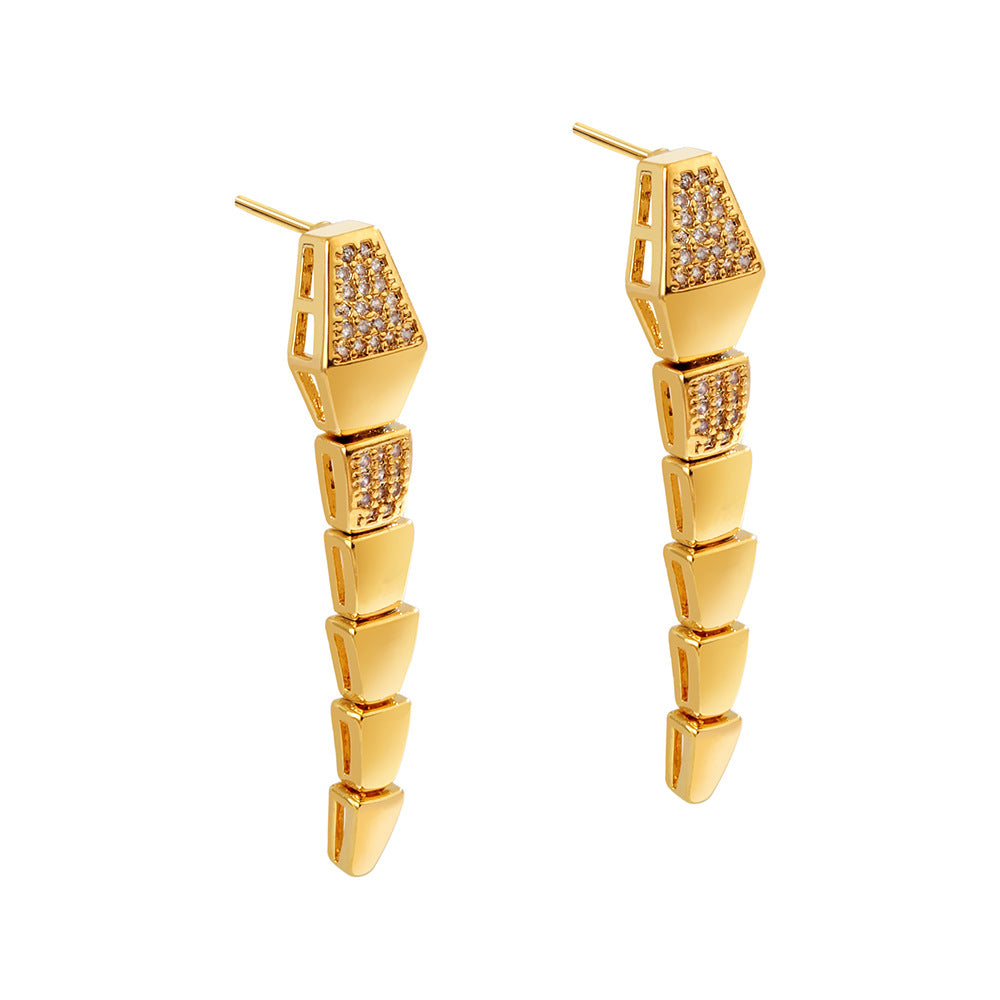 Wholesale Light luxury snake-shaped earrings