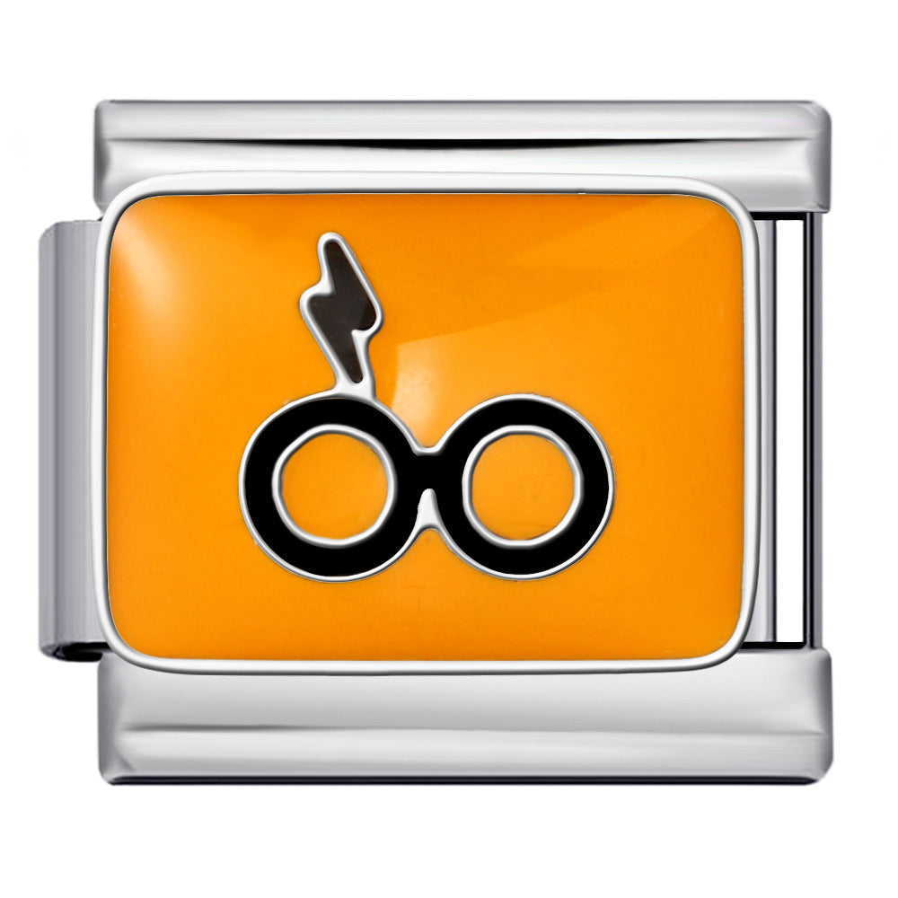 Wholesale 2pcs/pack  Italian Charm Bracelet 9mm DIY Splicing Creative Pattern Stainless Steel Composable Bracelet