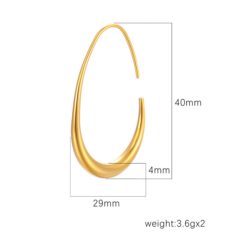 Wholesale European Style Egg-Shaped Electroplated Stainless Steel Earrings Fashion Accessory