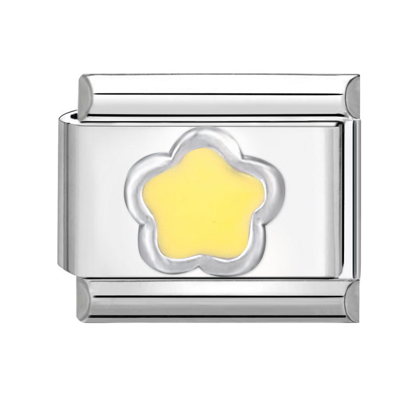 Wholesale Italian modular bracelet 9mm DIY splicing detachable flower series stainless steel combinable bracelet