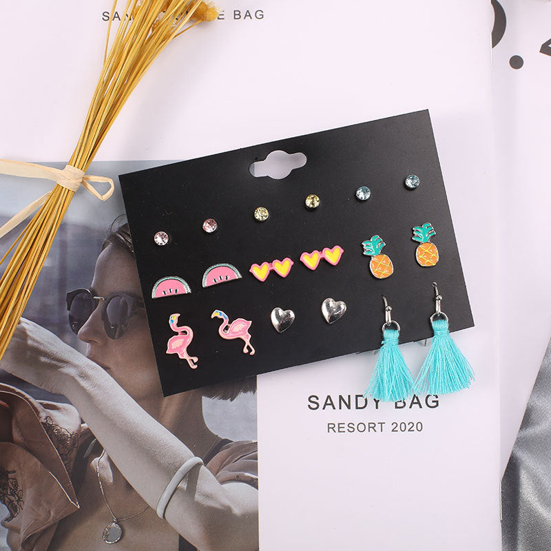 Wholesale Alloy 9 pairs/ set earrings set