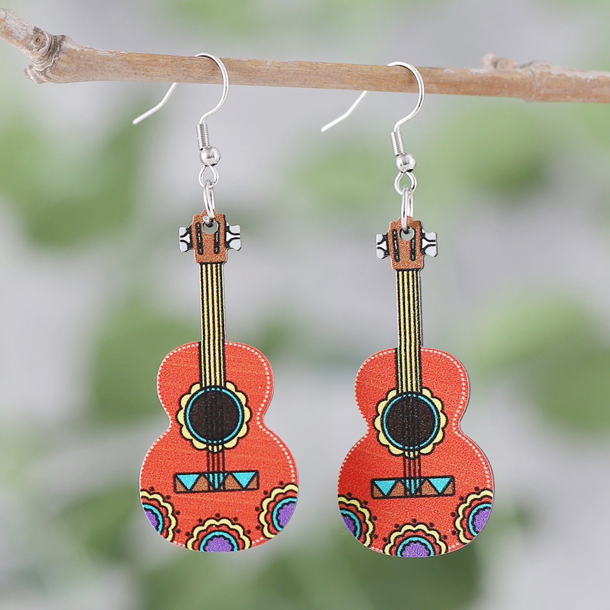 Wholesale cute color donkey beast cactus wooden double-sided earrings