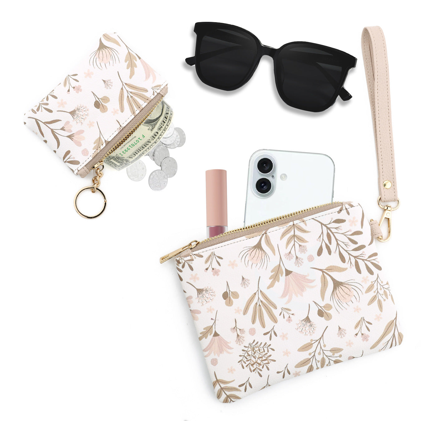 Wholesale Bow-knot card holder Wristlet Keychain