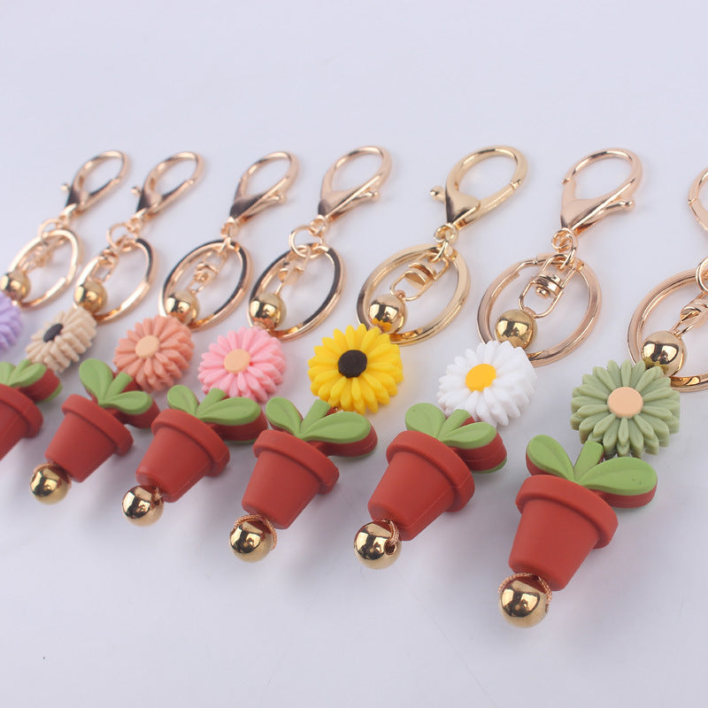 Wholesale Cartoon Daisy Flower Silicone Keychain ACC-KC-GuangTian029
