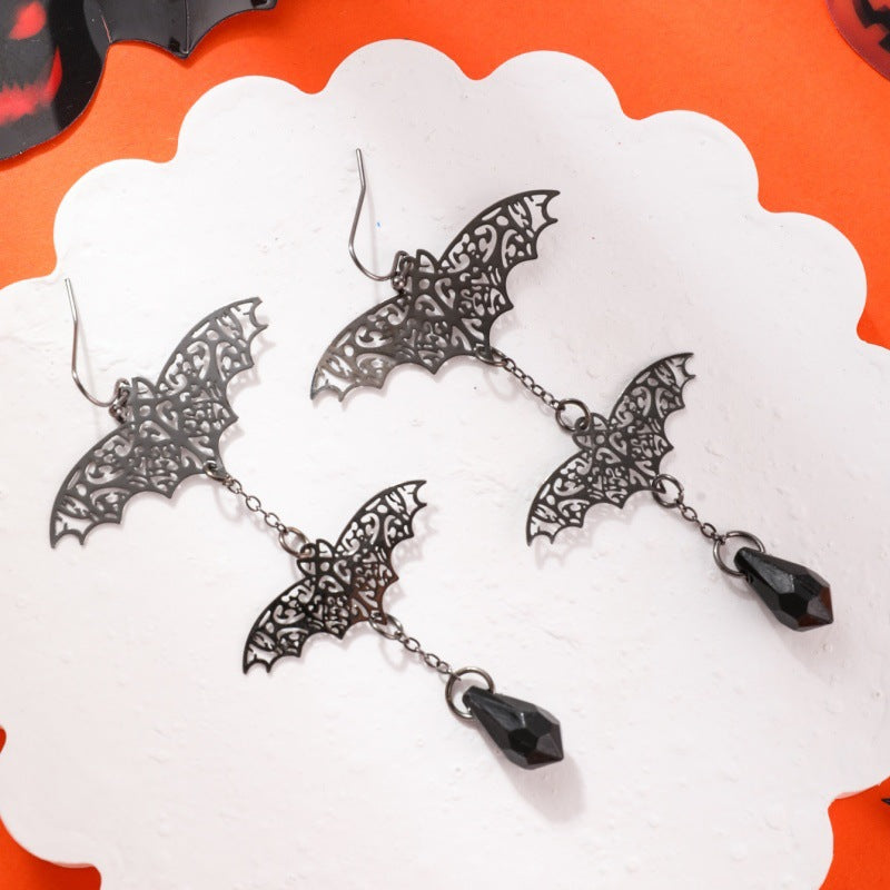 Wholesale Dark Gothic Bat Earrings Punk Style Fashion Accessory for Gift