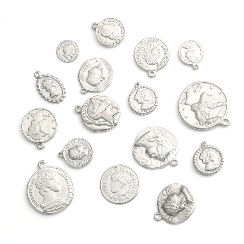 Wholesale Stainless Steel Queen Avatar Coin Commemorative Coin Pendant