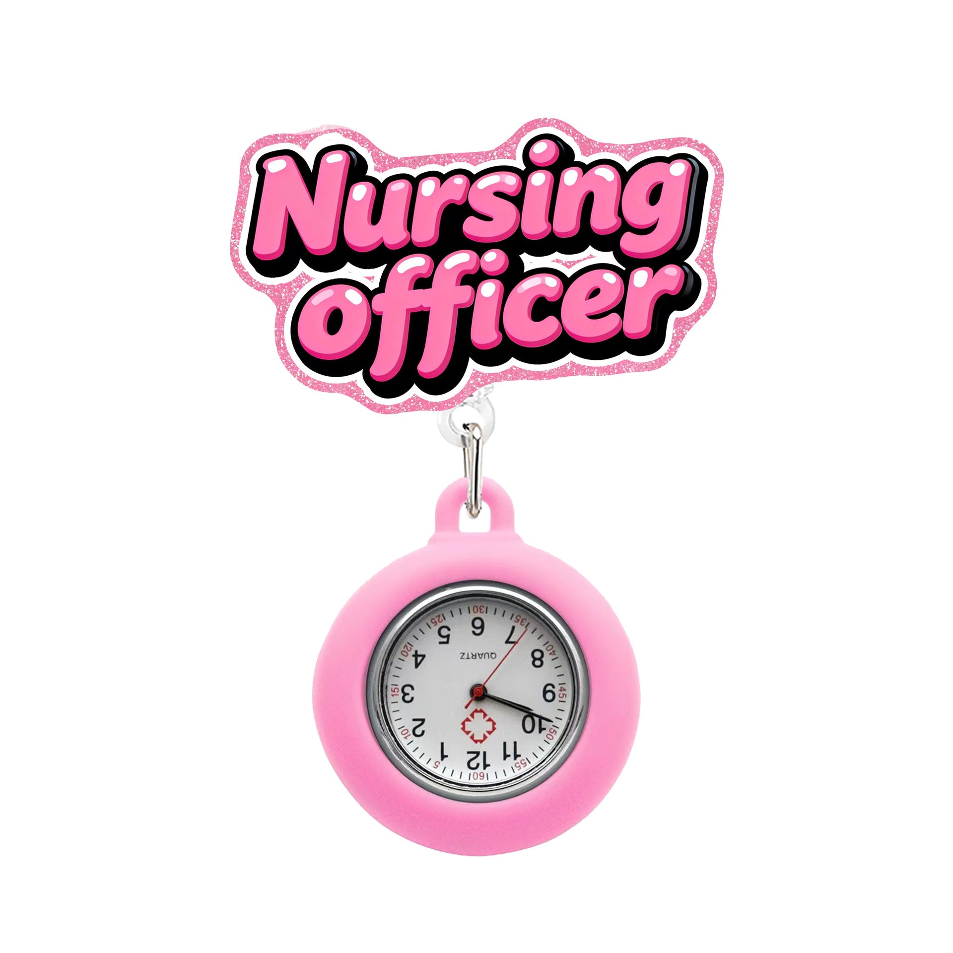 Wholesale Telescopic Nurse Officer Watch,  Soft Rubber Anti-loss and Anti-fall Easy-pull Buckle,  Telescopic Name Tag Customization