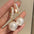Wholesale  pearl earrings fashion twist shaped champagne color pearl earrings