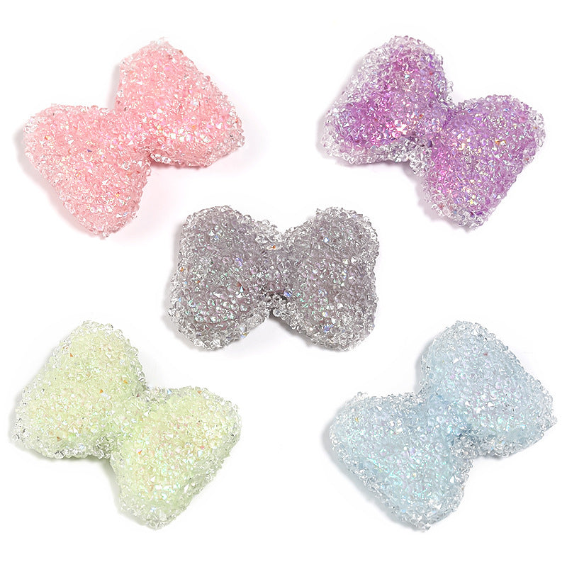 Wholesale 5pcs Rhinestone Bow Soft Sugar Beads Full of Diamond Beads DIY Accessories ACC-BDS-BLG035