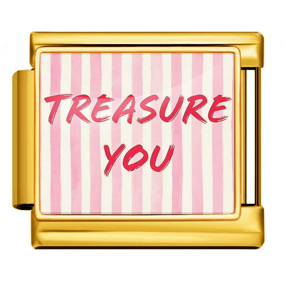 Wholesale 9mm Italian Charm Starter Bracelets DIY Valentine' s Day Heart-Shaped Stainless Steel Composable Bracelet