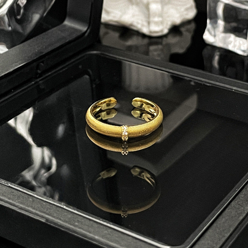 Wholesale Light Luxury Satin Wire-drawing Open Ring