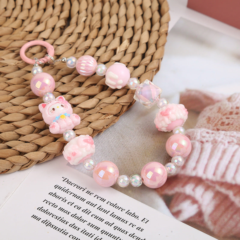 Wholesale creative letter beaded keychain  ACCVIP