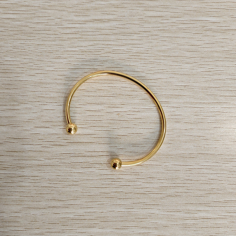 Wholesale Stainless steel ball-end open bangle
