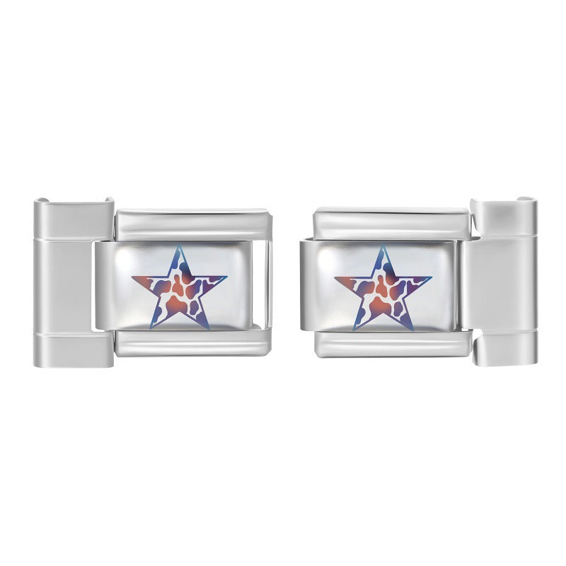 Wholesale 9mm Italian Charm Starter Bracelets DIY square Single Section Creative Stainless Steel Composable Bracelet