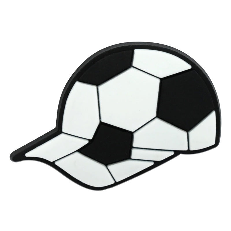 Wholesale Soft PVC Football Shoe Charms For Sandals Removable Shoe Flower Decor Casual Resale Accessory